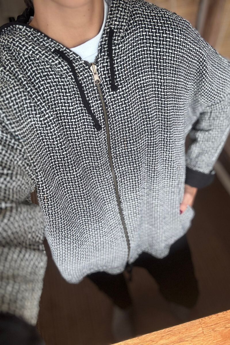 Campera agua reversible - Negra con blanco 