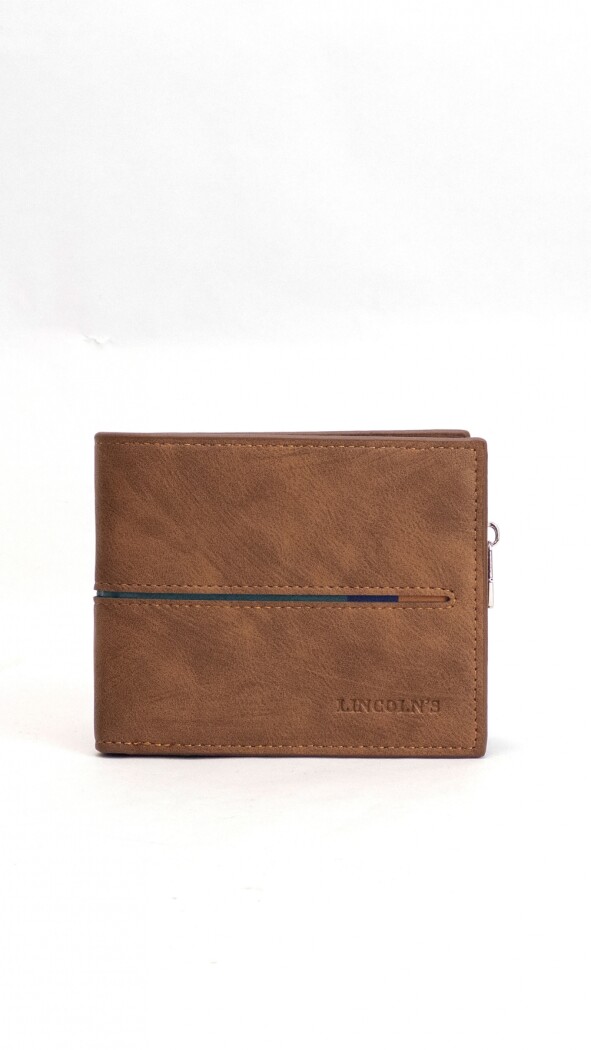 BILLETERA HOMBRE VAN GOGH MARRON CLARO C/ GUARDA VERDE