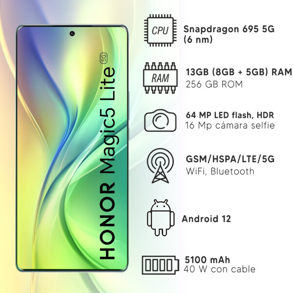 Honor Magic 5 Lite 13gb (8gb + 5gb) Ram 256gb 5g VERDE