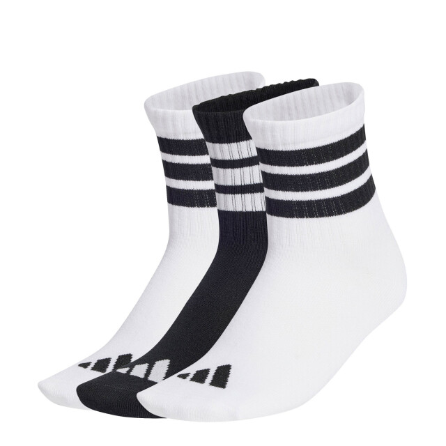 Medias Adidas Acanaladas X3 Negro - Blanco