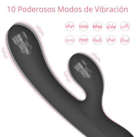 Vibrador Rabbit Doble Estimulo Recargable Usb Negro