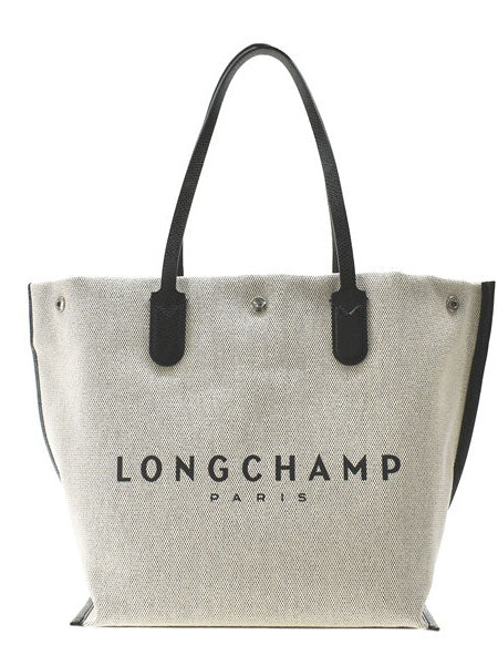 Longchamp -Cartera de material textil con logo Marfil