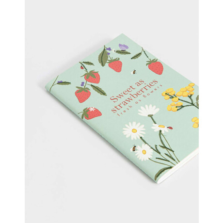 Cuaderno A5 Tapa Blanda Encuadernado Con Bordados Verde Claro