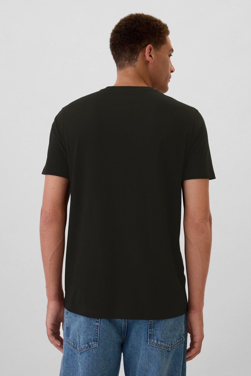 Remera Logo Gap Manga Corta Hombre True Black