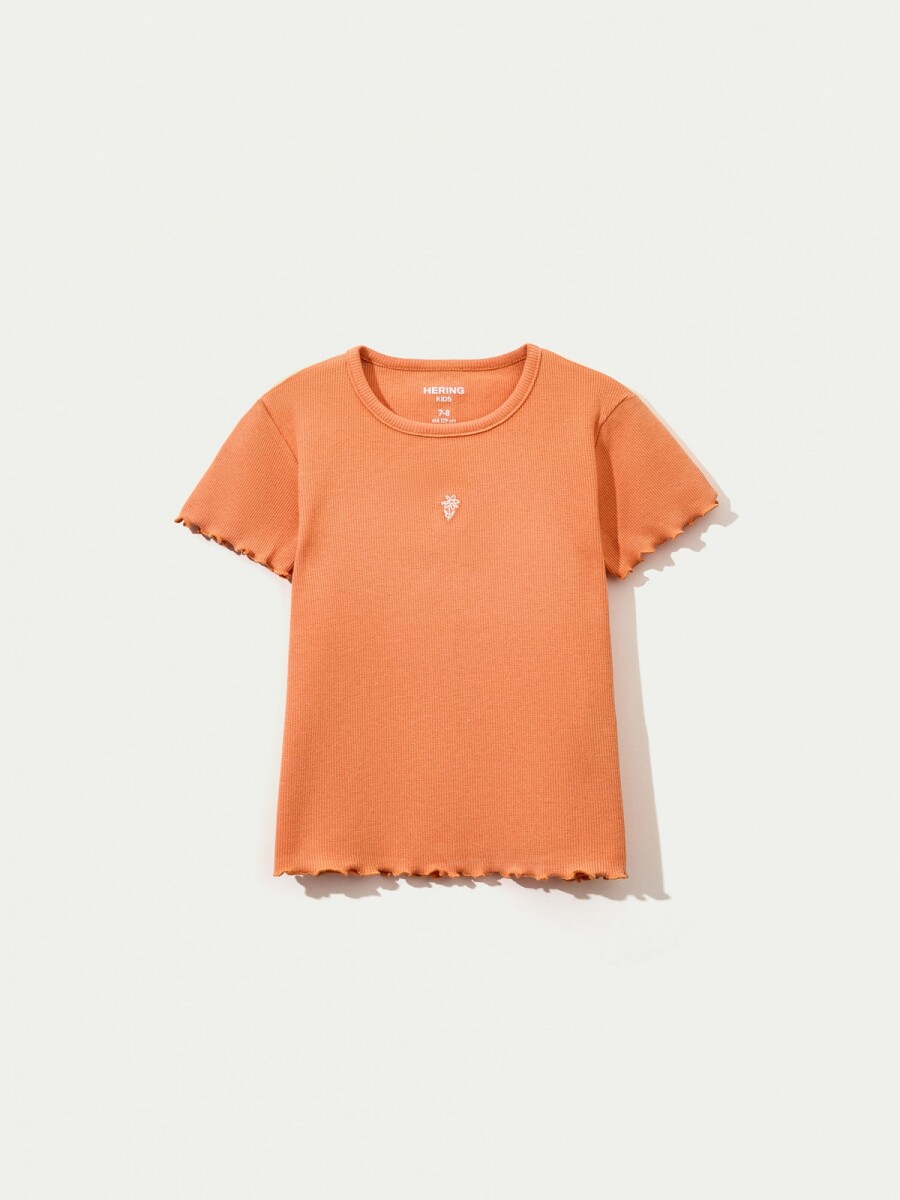BLUSA MANGA CORTA INFANTIL CON ESTAMPADO - NARANJA 