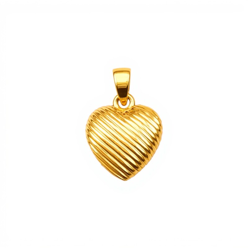 Dije Corazón-Estriado -Oro bajo-Sin Piedra-CP8566 sinpiedra