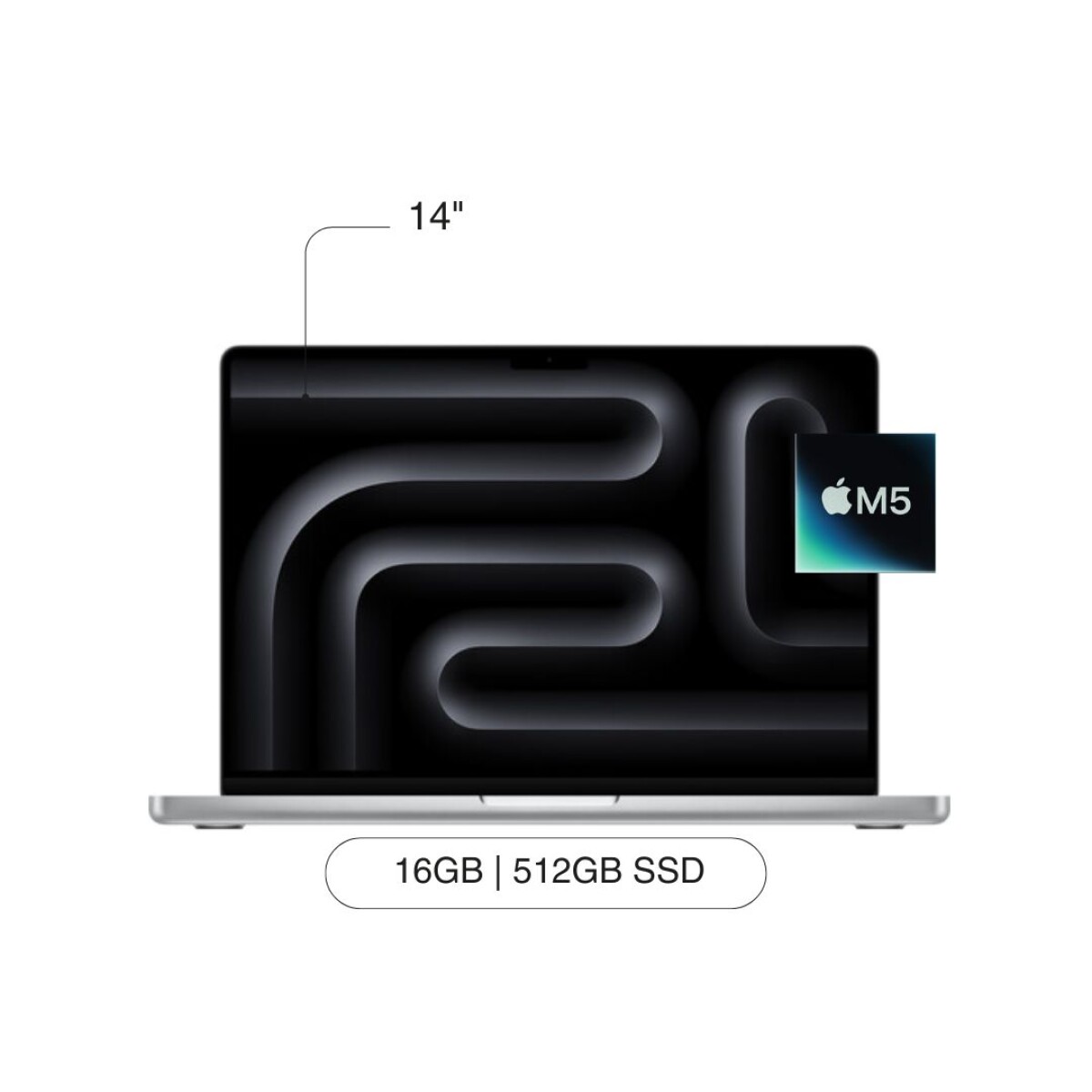 APPLE Macbook Pro MDE44LL/A 14' 512GB / 16GB RAM Chip M5 - Silver 