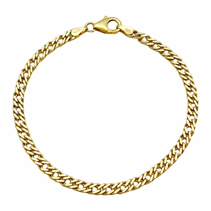 Pulsera Barbada doble -Oro bajo-Sin Piedra-PU8043 sinpiedra