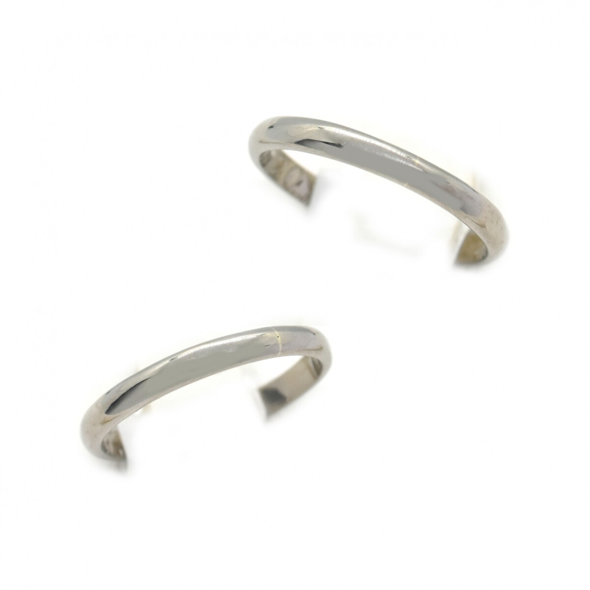 Par de Alianzas y Cintillo en Oro 18k Blanco 2mm Gruesas 