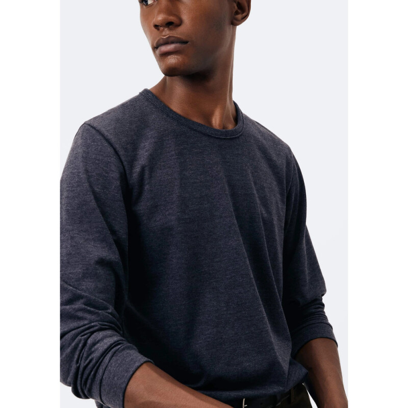 CAMISETA ML MASC PRETO MESCLA