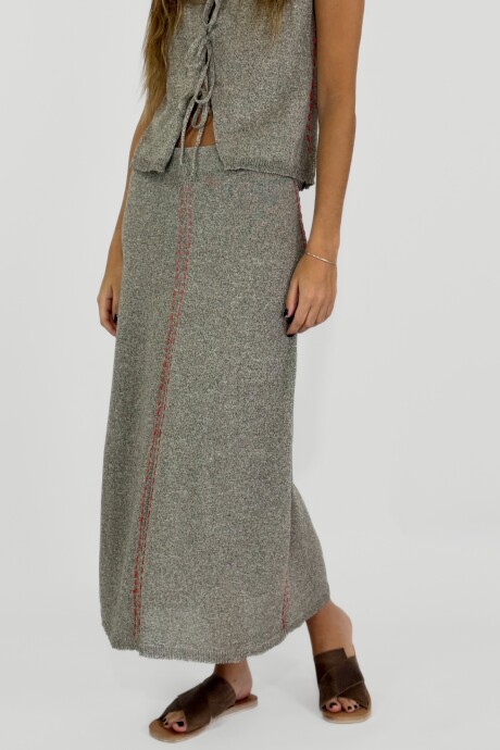 POLLERA TEJIDO EN LINO FILIPA Vison