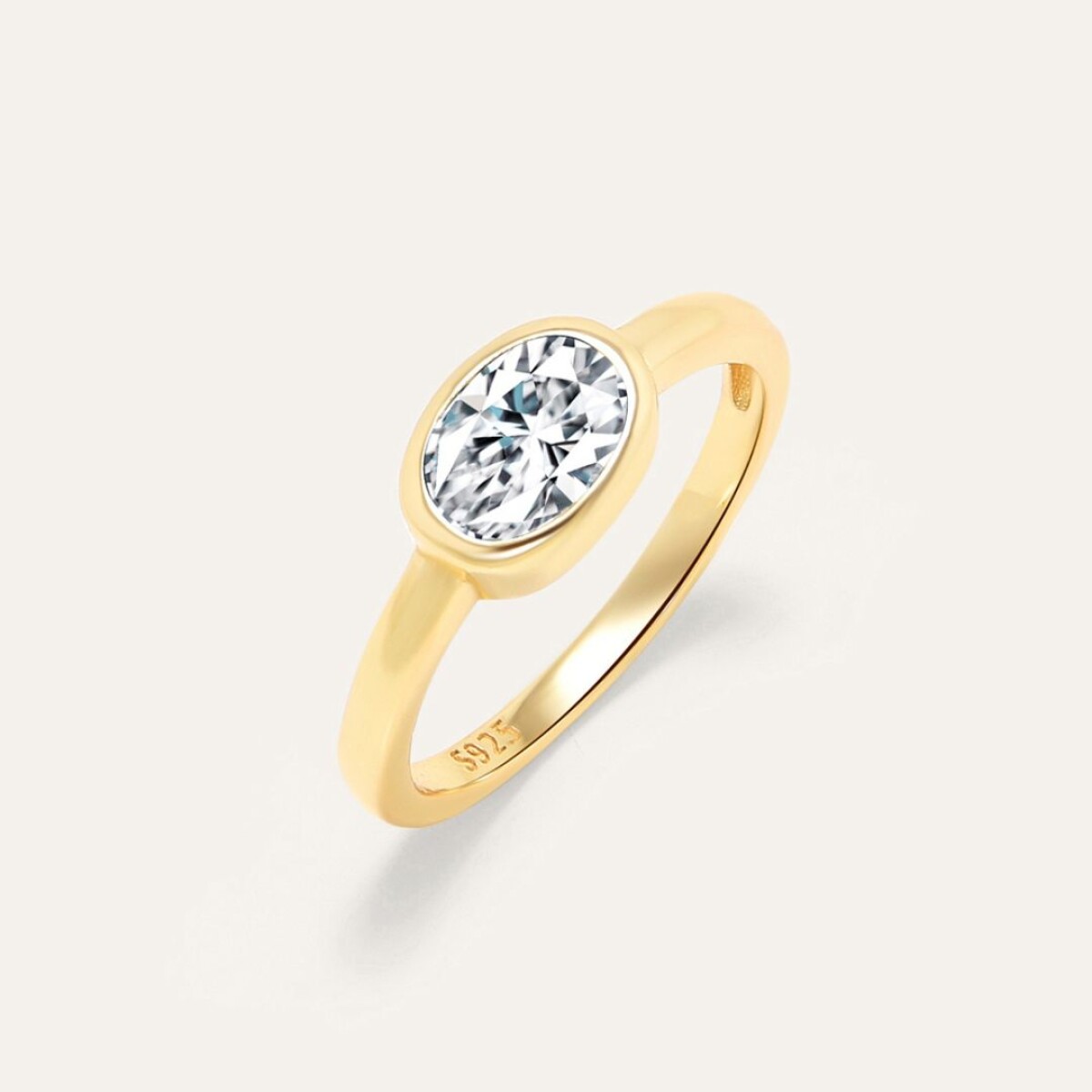 Anillo Eternity White - Plata y Baño de Oro 