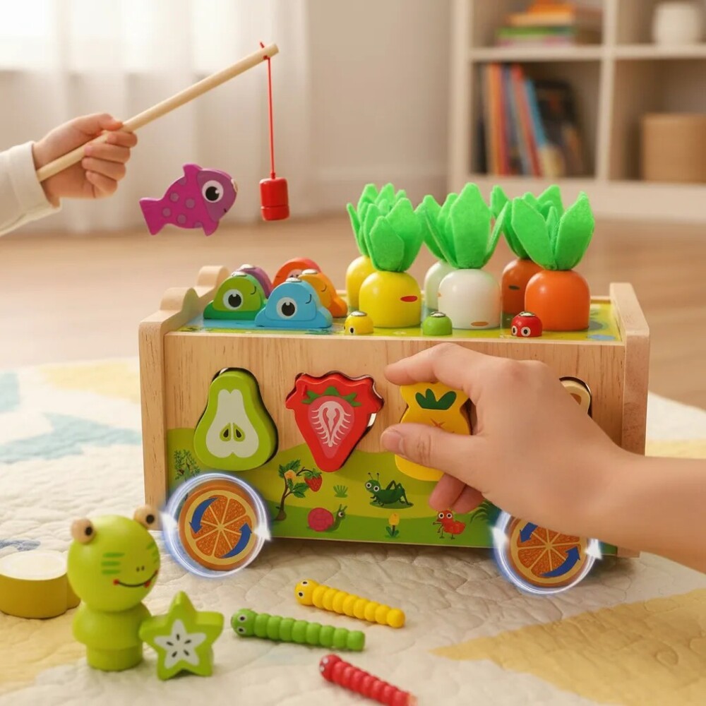 Juguete clasificador vegetales Montessori Encastre Didáctico magentico Juguete clasificador vegetales Montessori Encastre Didáctico magentico