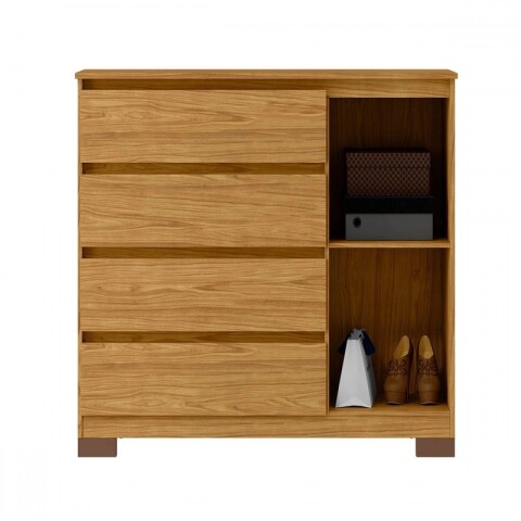 Comoda Cajonera Vega para Dormitorio 4 Cajones con Rieles Telescópicos y 1 Puerta - Marrocos Comoda Cajonera Vega para Dormitorio 4 Cajones con Rieles Telescópicos y 1 Puerta - Marrocos