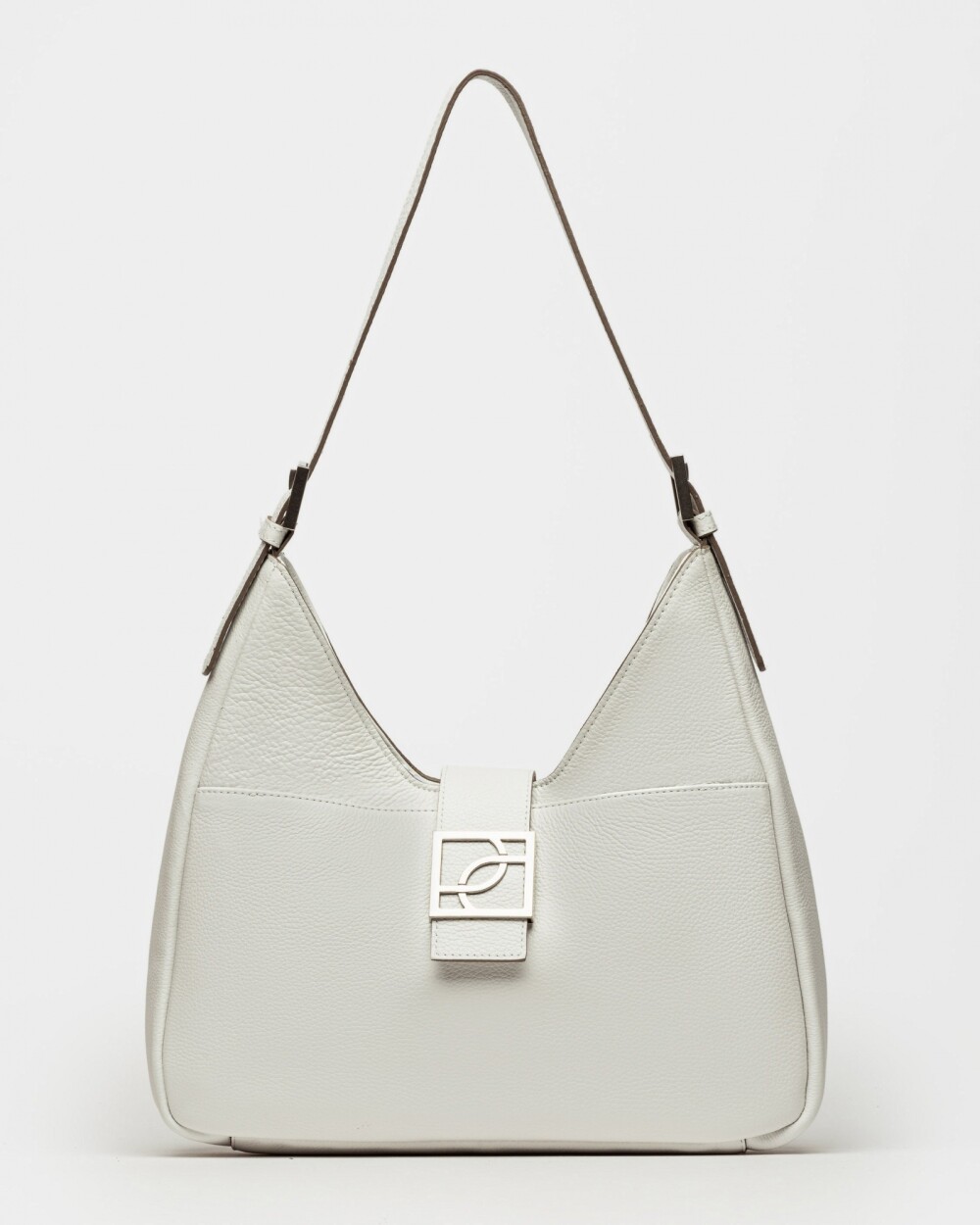 Bolso Signature en cuero graneado Blanco