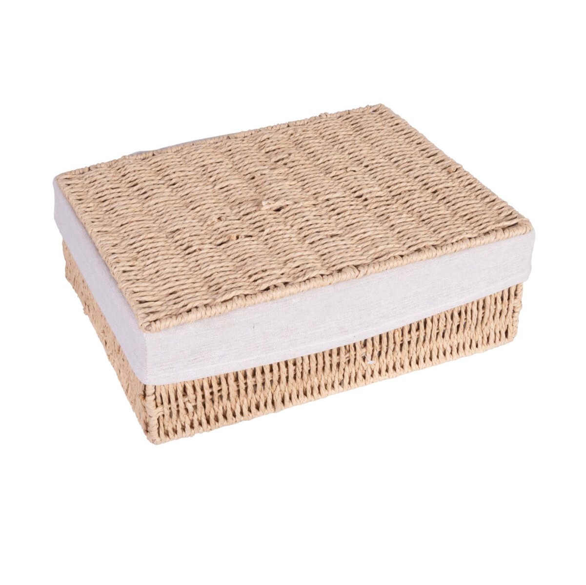 CESTO - C/TAPA GLIS NATURAL/BEIGE TELA A245 