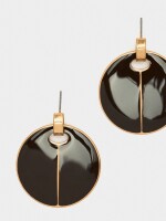 Pendientes Redondos Con Esmalte burdeos