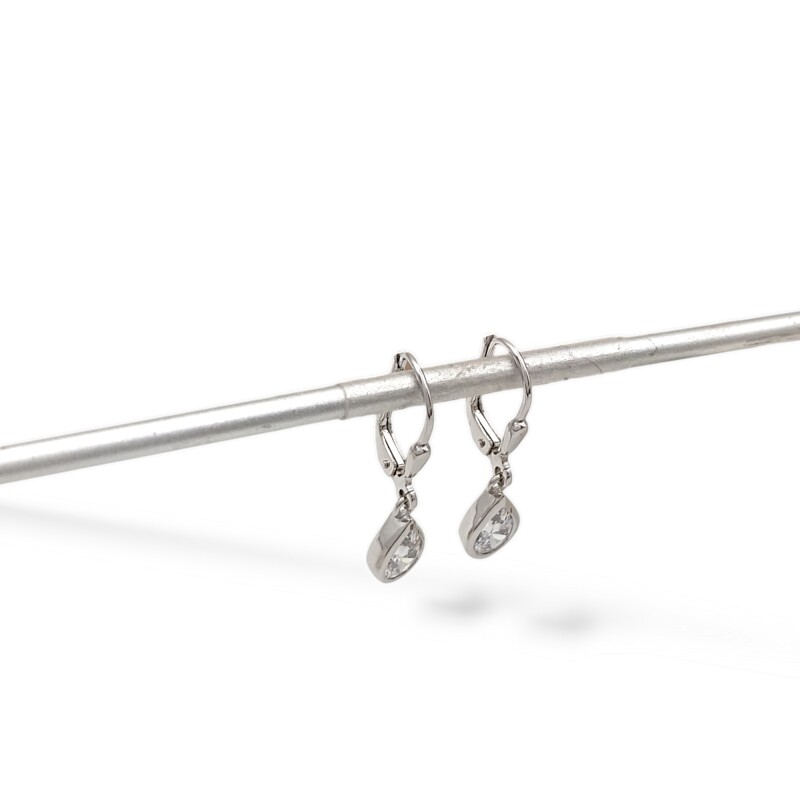 Caravanas colgante Lágrima-Plata 925-Piedra Zirconia-CA3138 conpiedra