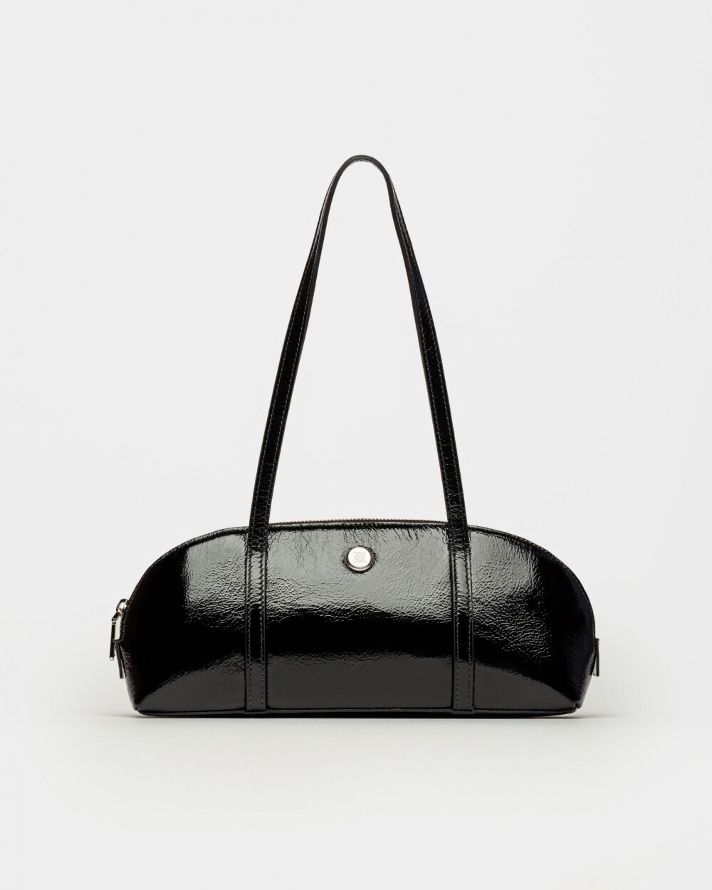 Cartera al hombro Bonnie en cuero charol Negro