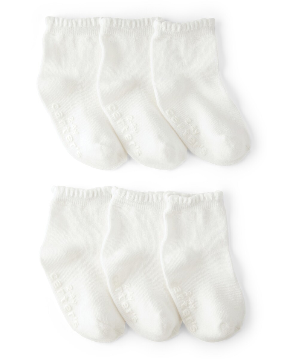 Pack seis pares de medias festoneadas. Talle 2/4T 