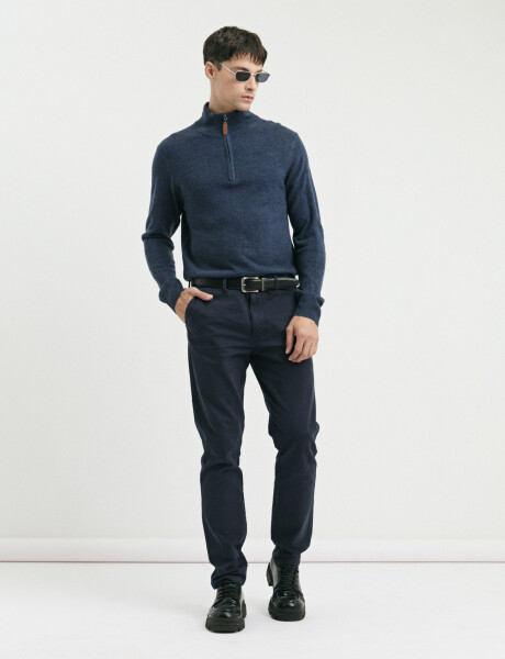 470415 REMERA HARRINGTON LABEL Azul Melange