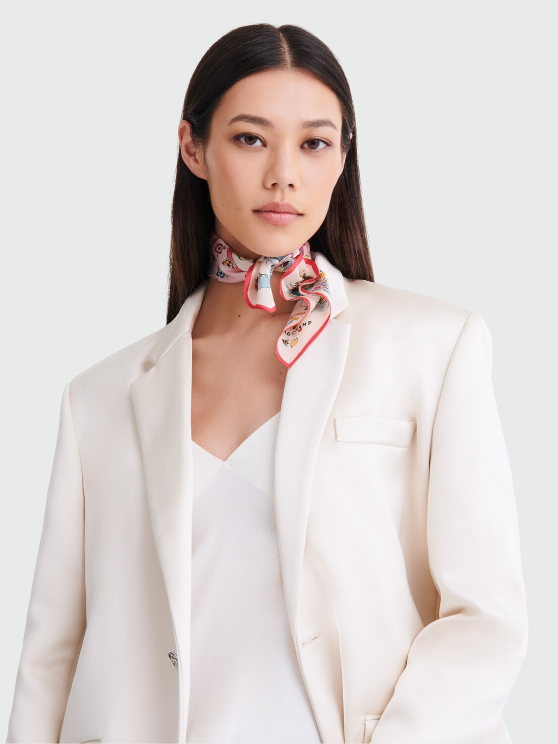 LONGCHAMP - Pañielo de Seda 50 Rosado