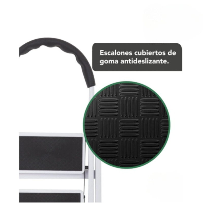 Escalera De Aluminio 6 Escalones Antideslizante Negro