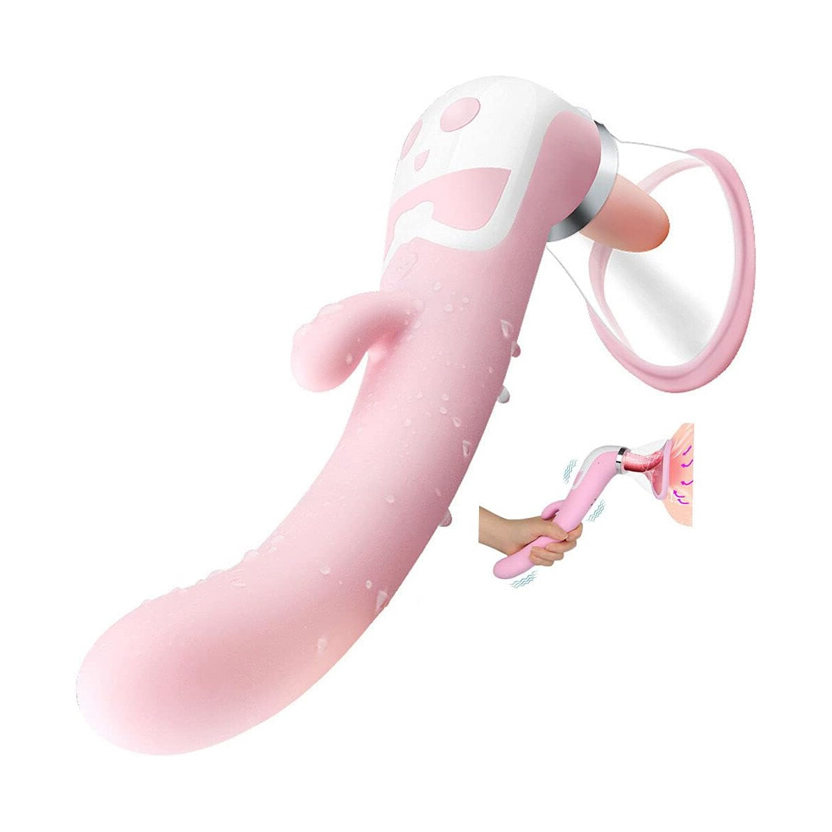 Succionador de Clítoris Y Pezones Con Lenguita Vibrador Recargable USB 