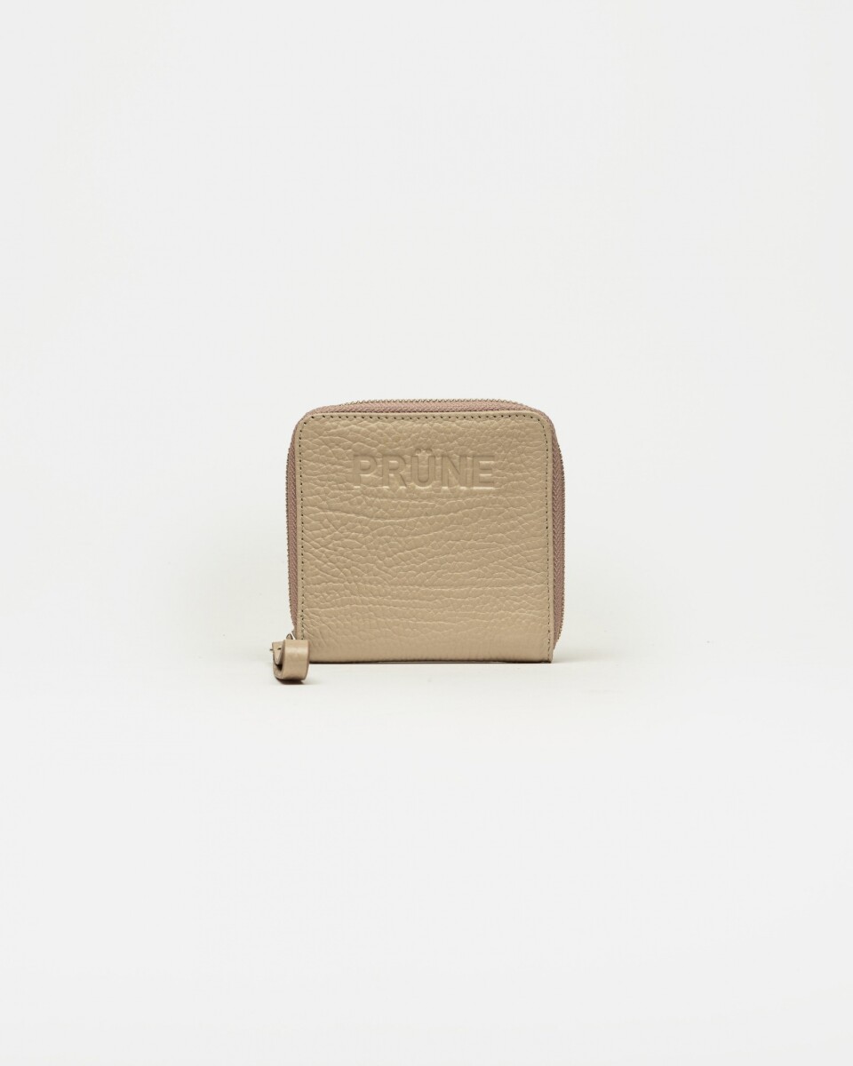 Billetera Denisse en cuero graneado - Taupe 