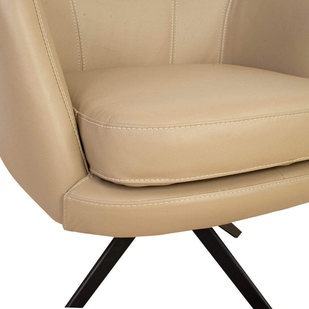 BUTACA GIRATORIA 1 CUERPO CUERO-100-NATURAL VERDE 1004 KHAKI