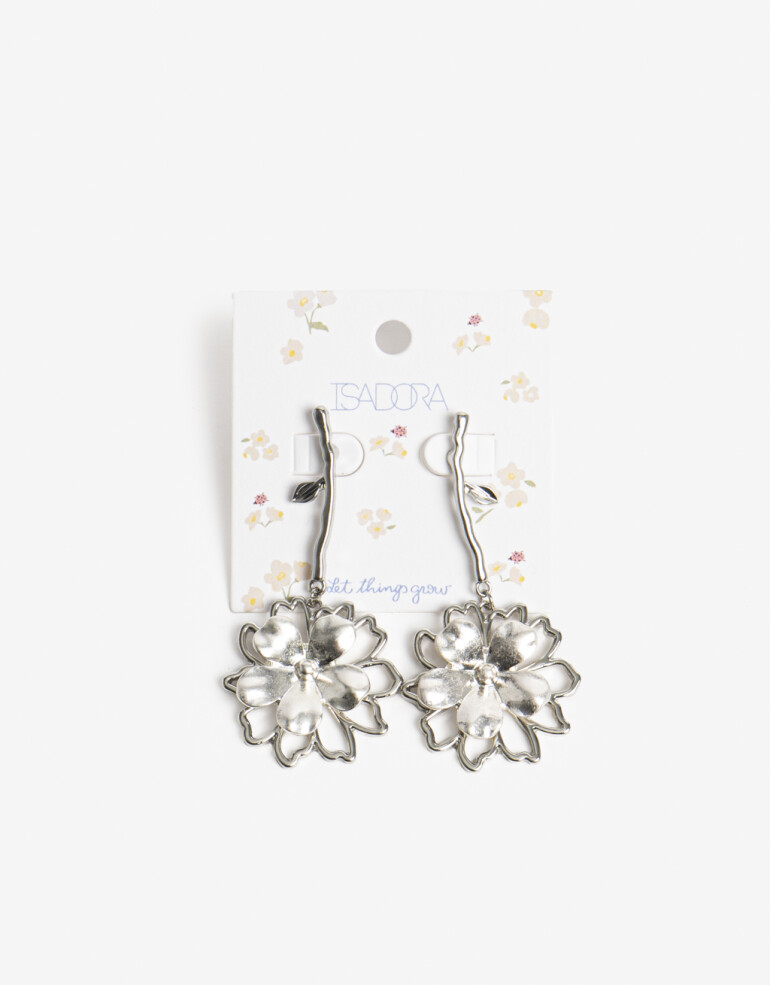 Aros Colgantes Largos Metal Aros Colgantes Largos - Plateado Rodio