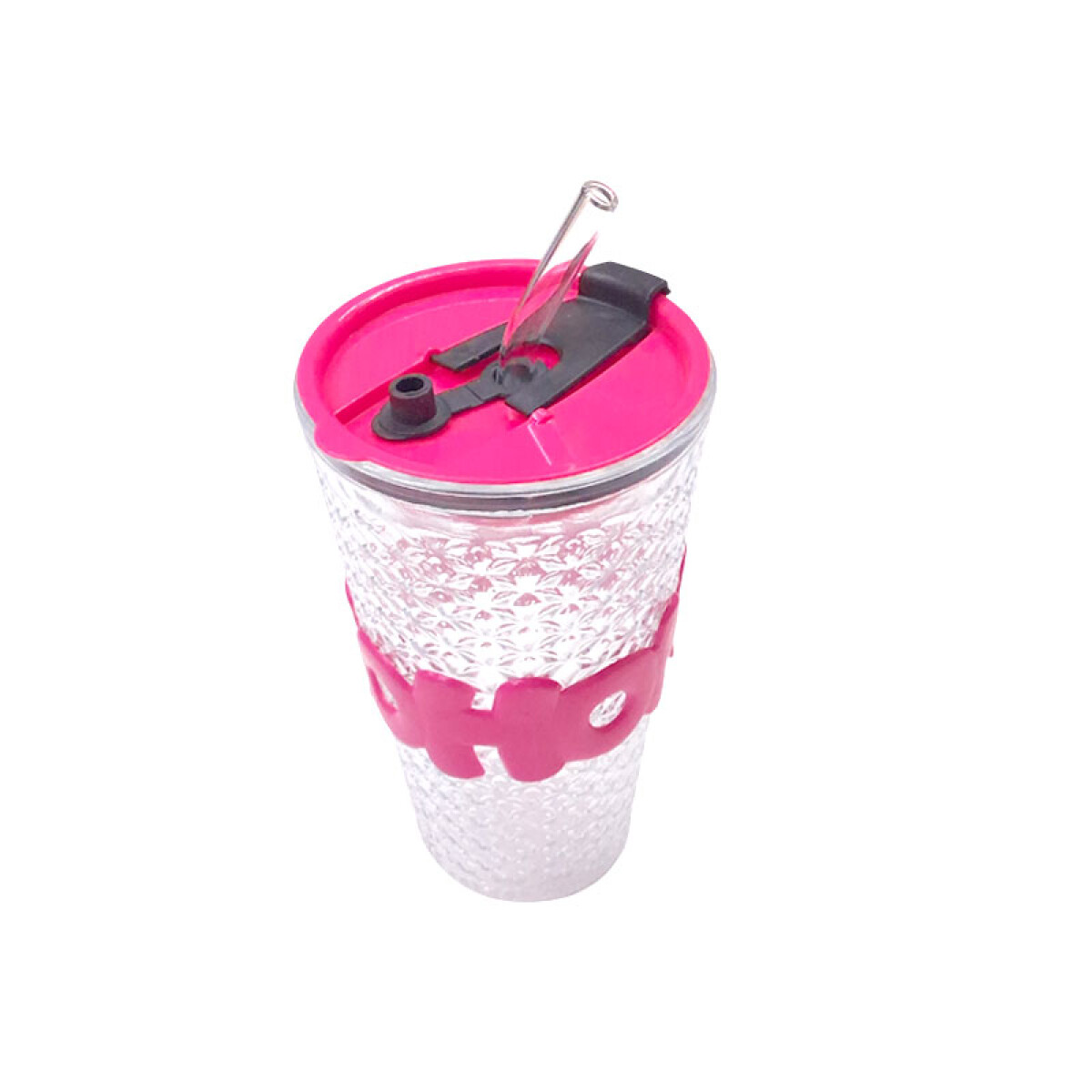 Vaso de vidrio c/sorbito 450ml 3 colores (HA113) - Vaso De Vidrio C/sorbito 450ml 3 Colores (ha113) 