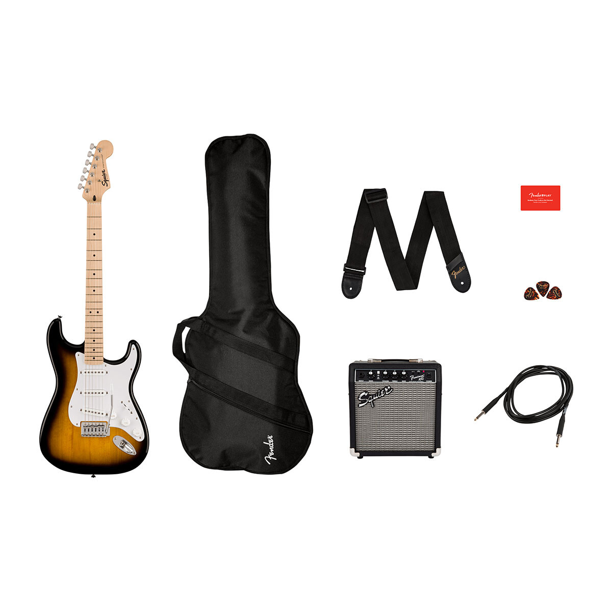 GUITARRA ELECTRICA PACK SQUIER SONIC STRAT SUNBURST 