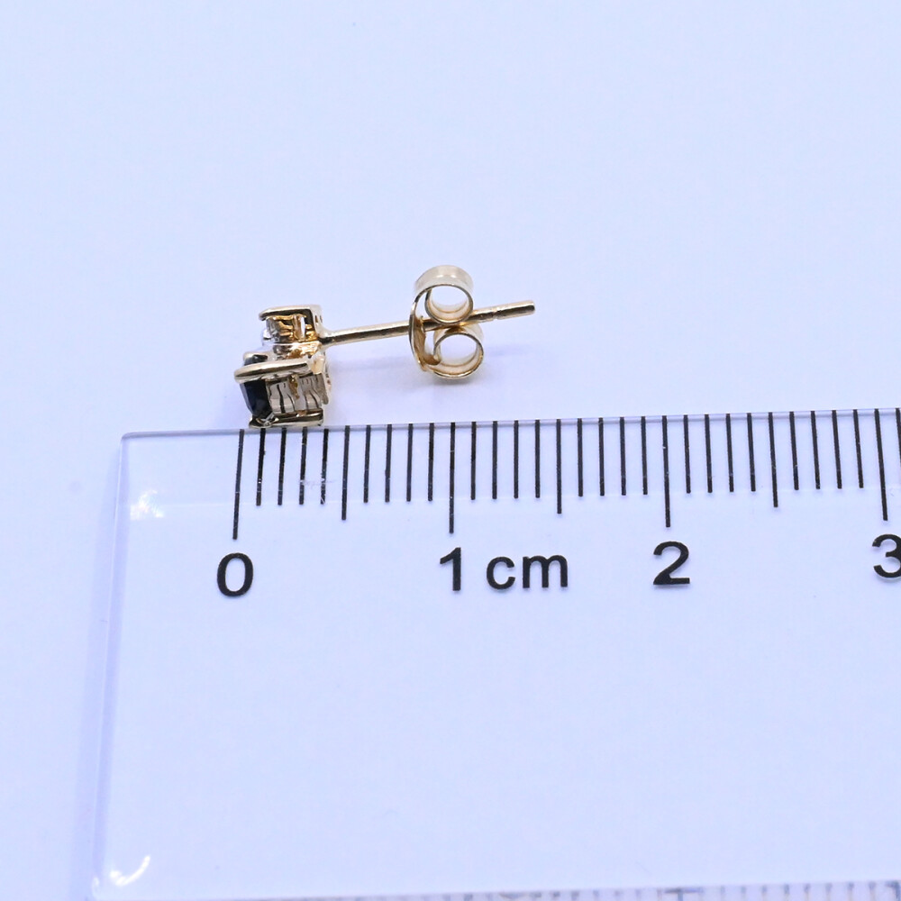 Caravanas oro 18k brillantes y zafiro. Caravanas oro 18k brillantes y zafiro.