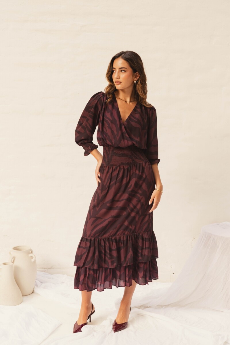 VESTIDO VALENTINA MAXI ROUGE NATURAL ZEBRA VESTIDO VALENTINA MAXI ROUGE NATURAL ZEBRA