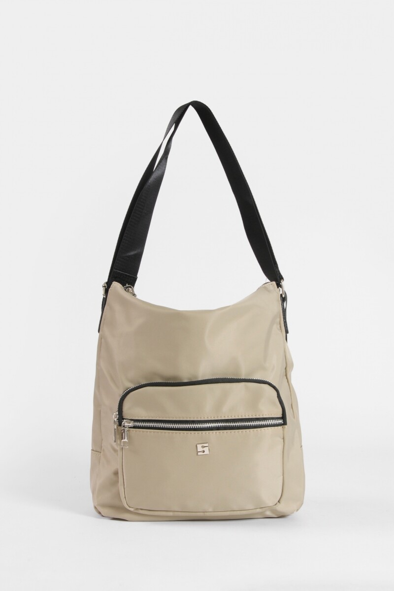 Hobo mochila con bolsillo beige