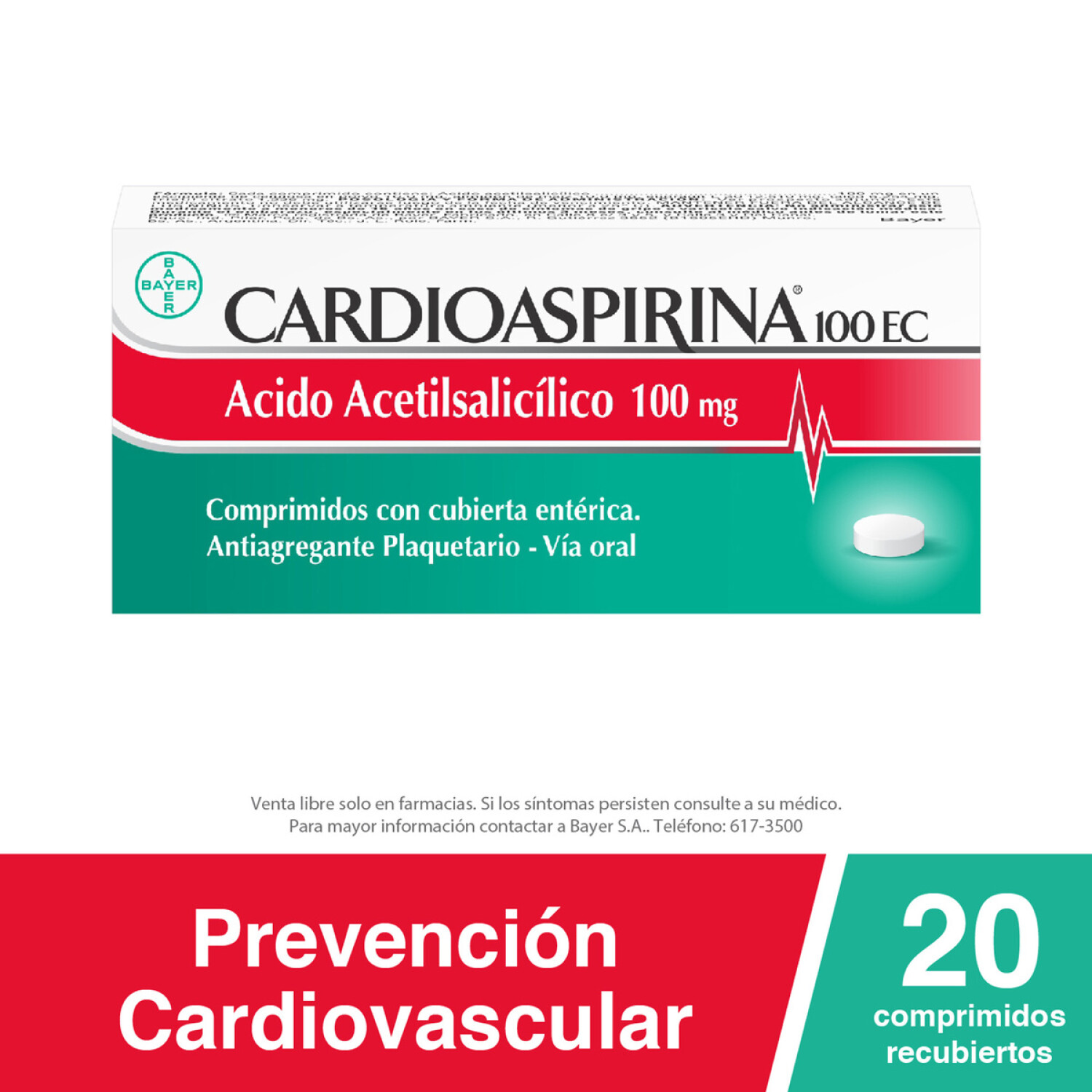 CARDIOASPIRINA CJ X 20 COMPRIMIDOS — Farmacenter