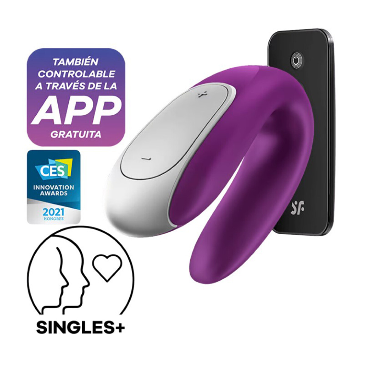 Satisfyer Double Fun Partner Vibrador Bluetooth Violeta 