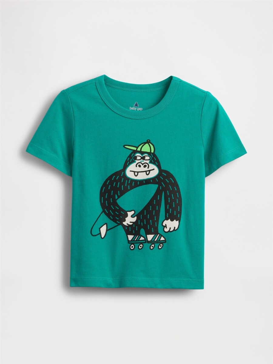 Remera Logo Gap Toddler Niño - Green Mirage 