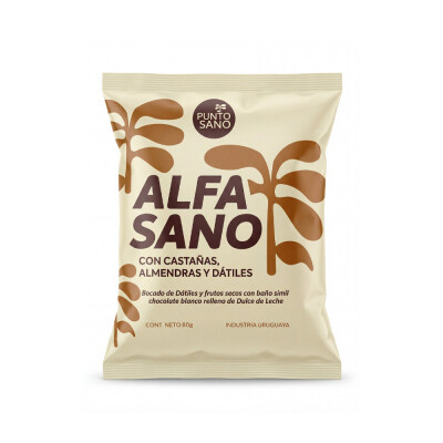 Alfajor chocolate blanco con datiles y frutos secos Punto Sano Alfajor Blanco Punto Sano