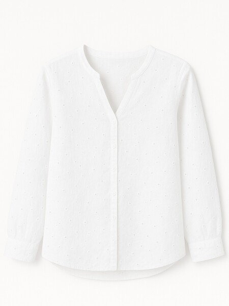 Blusa Lino Bordado Espinillo