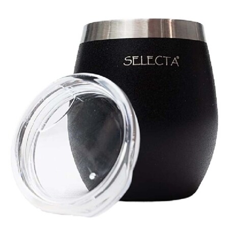 Kit Aqua de Termo 750Ml y Mate c/Tapa Acero Inox Doble Pared Negro
