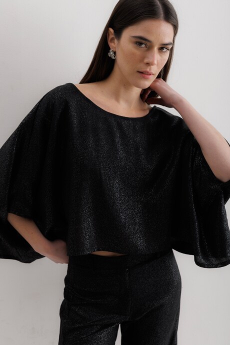 Blusa Beach Negro Lurex