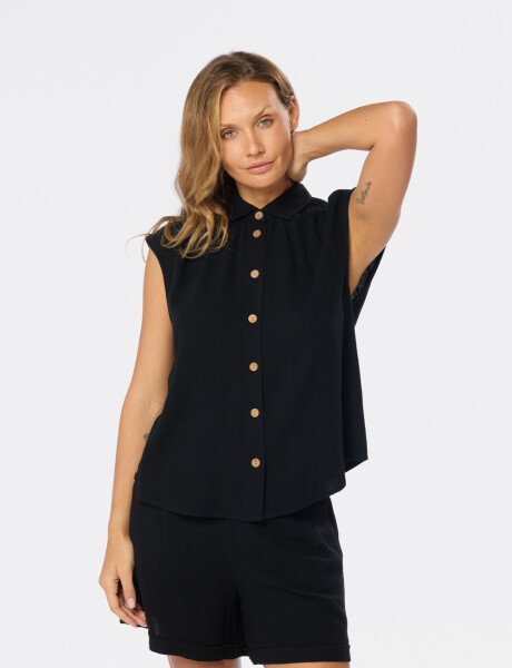 CAMISA DE LINO Negro