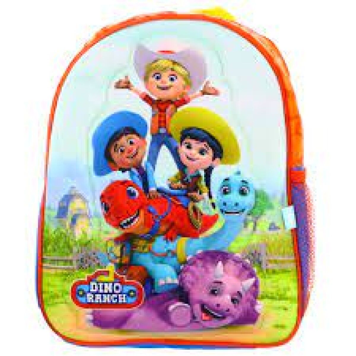 Mochila Dino Ranch 12"Original con Porta Botella. 