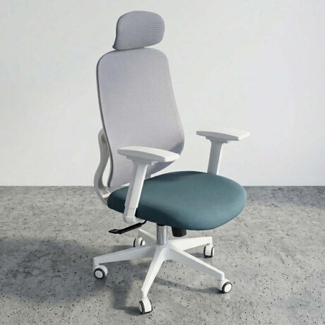 SILLA DE OFICINA MALLA BLANCO DAMASCO