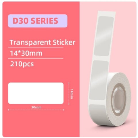 Etiqueta 14mm*30mm transparente impresora D30 210 uds. Etiqueta 14mm*30mm transparente impresora D30 210 uds.