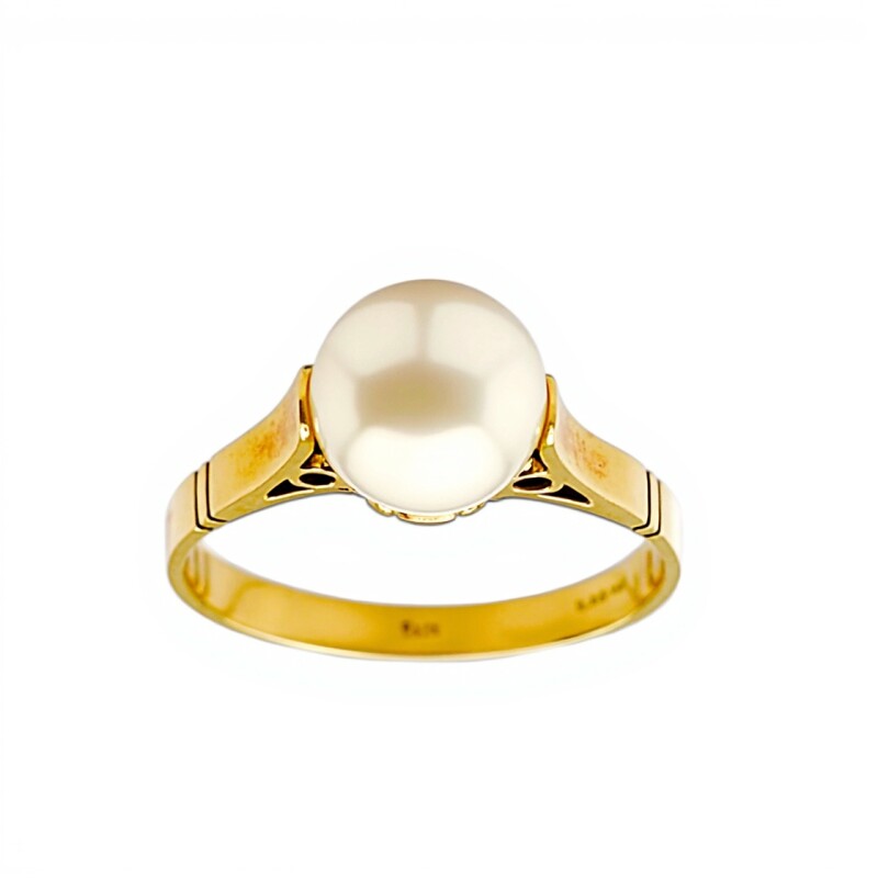 Anillo Solitario-Oro bajo-Perla-AN8163 conperla