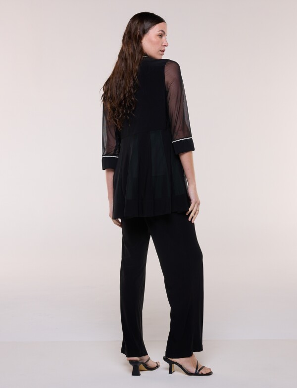 Set Chaqueta Gasa & Pantalón NEGRO