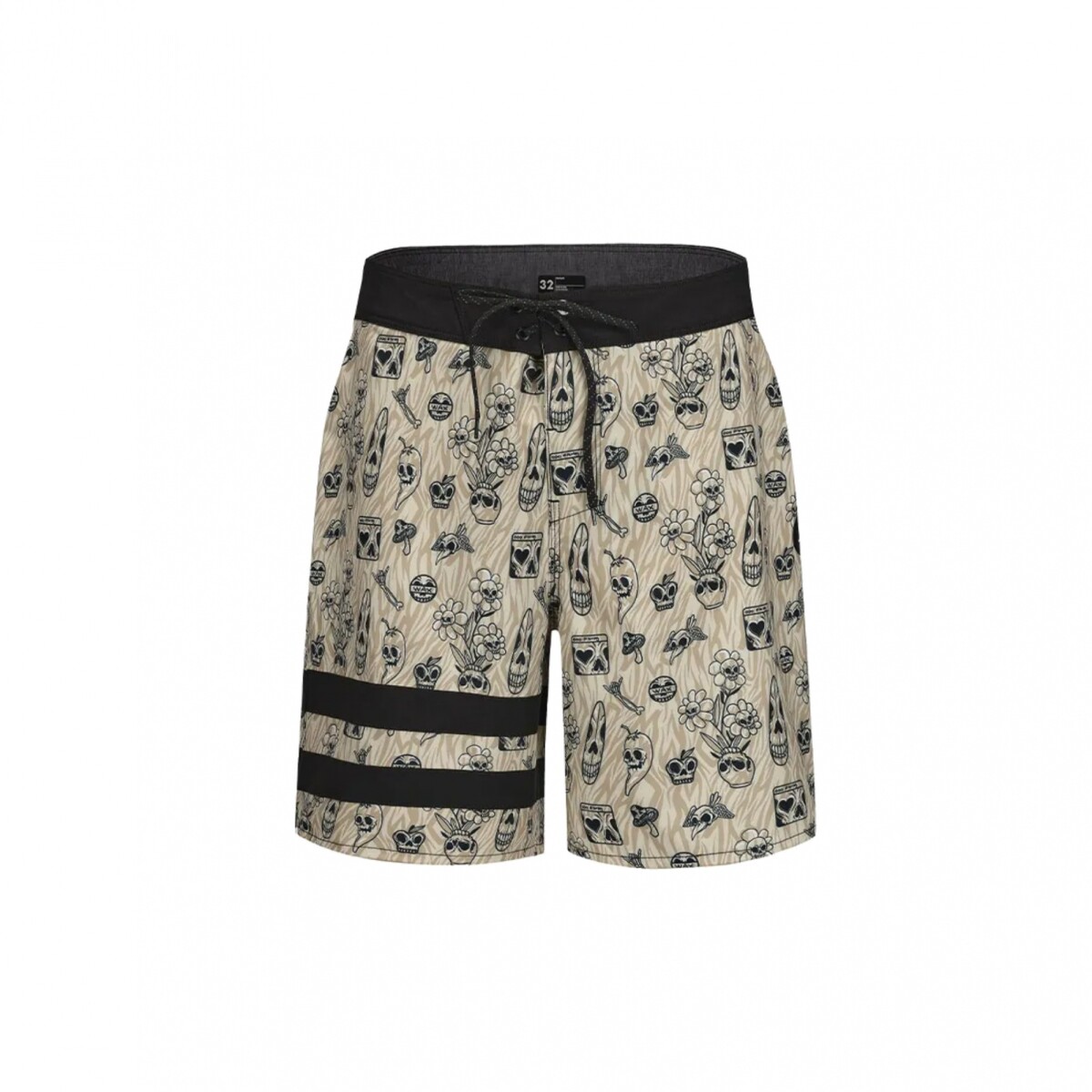 BERMUDA DE BAÑO HURLEY - Beige & Skull 